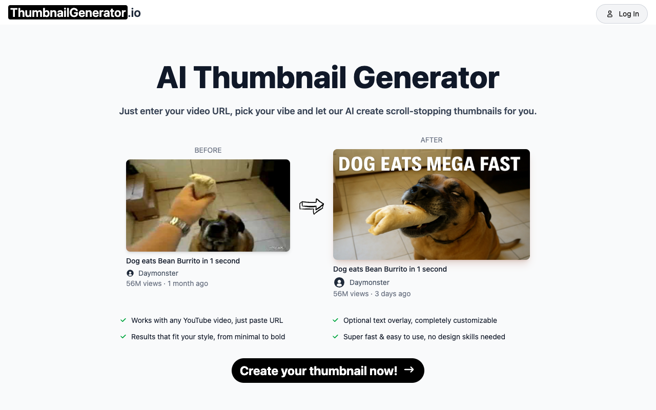 Generate AI Thumbnails for YouTube - Create Stunning Thumbnails Effortlessly