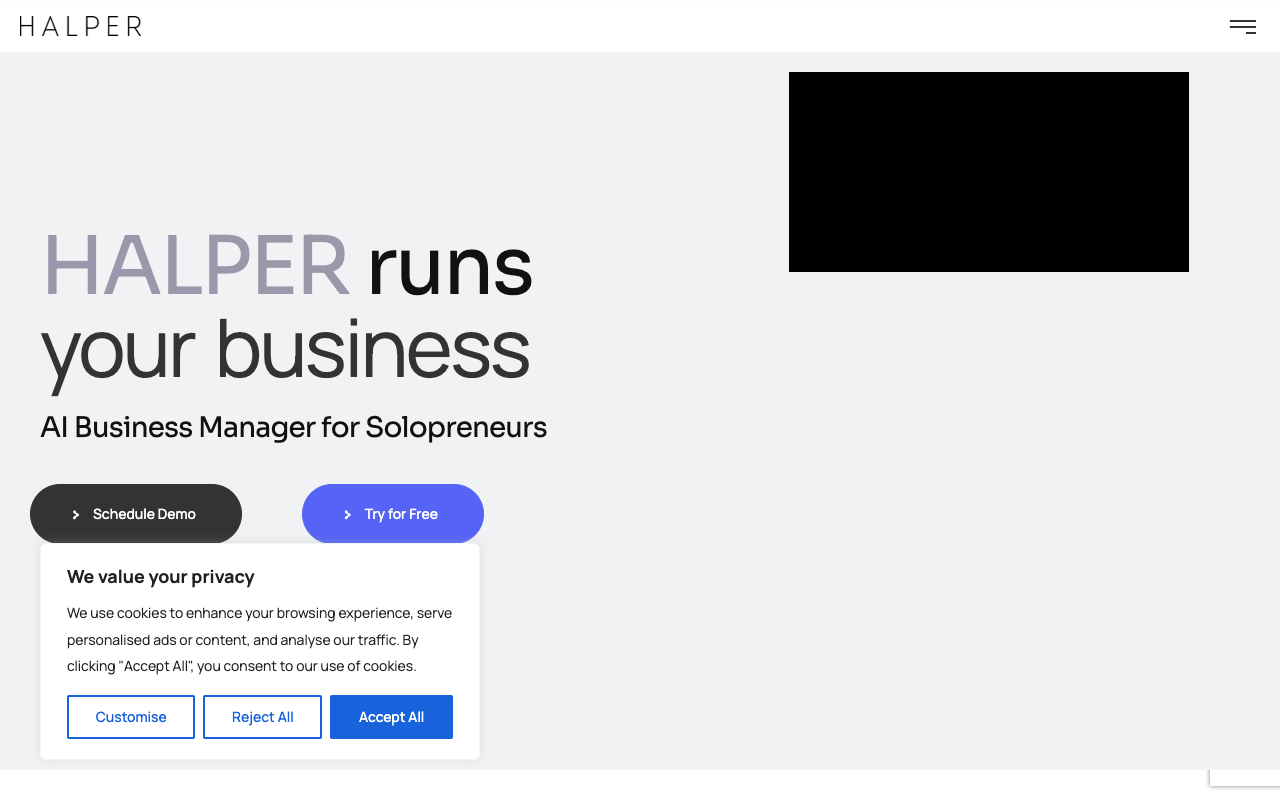 Halper - The #1 AI-powered business manager for solopreneurs and SMBs AI business-management automation