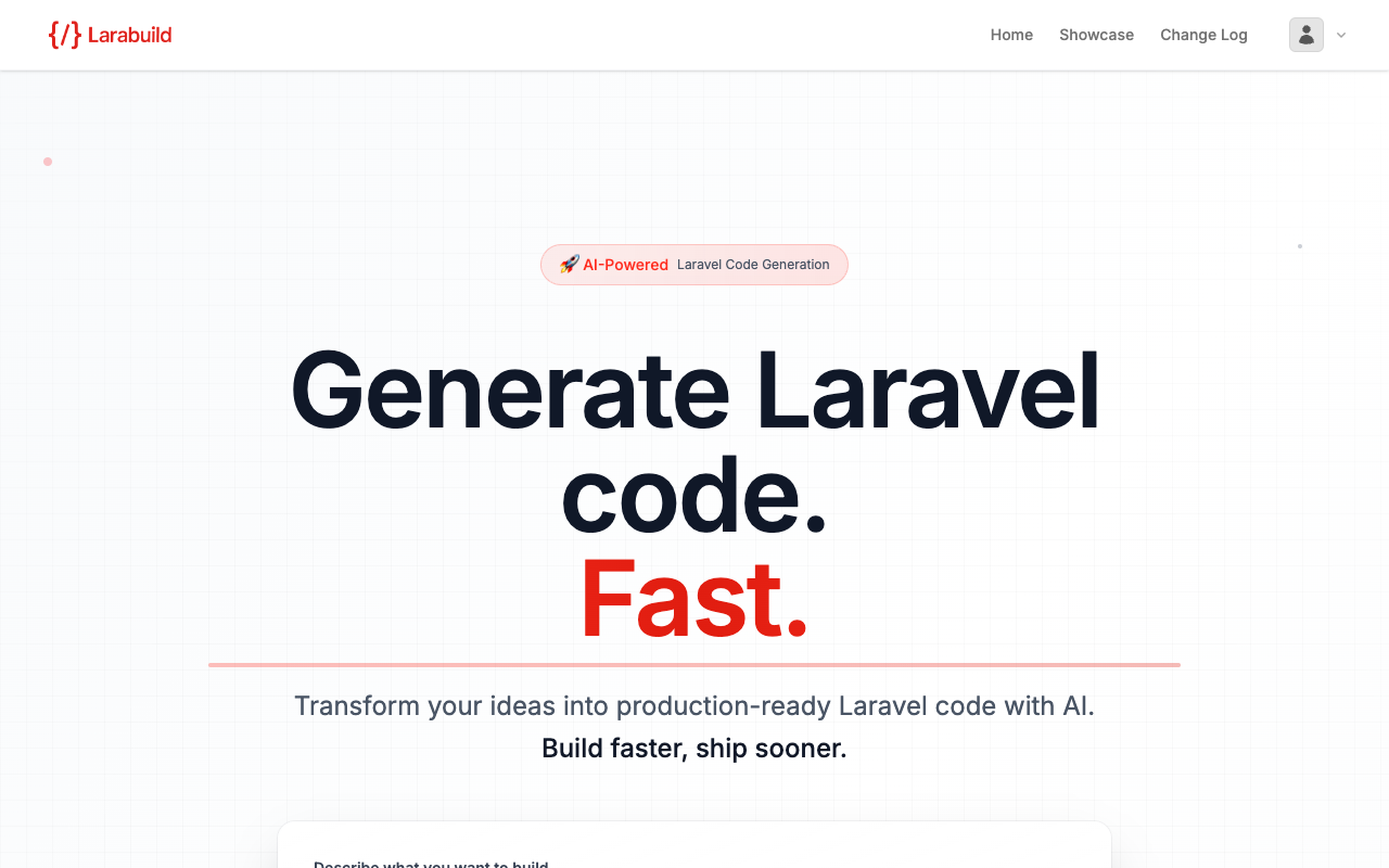 Larabuild - An AI-powered tool for generating Laravel components effortlessly