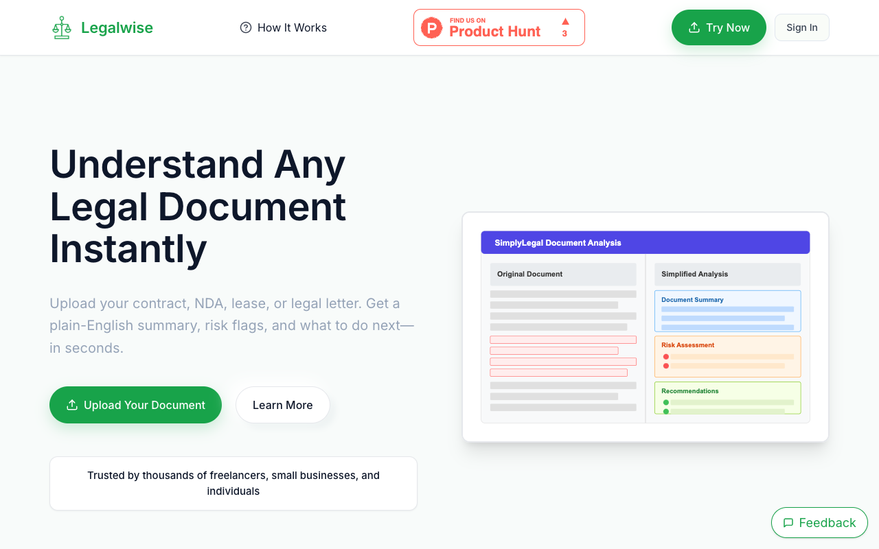 Legalwise.ai - Simplifying legal documents for everyone to understand
