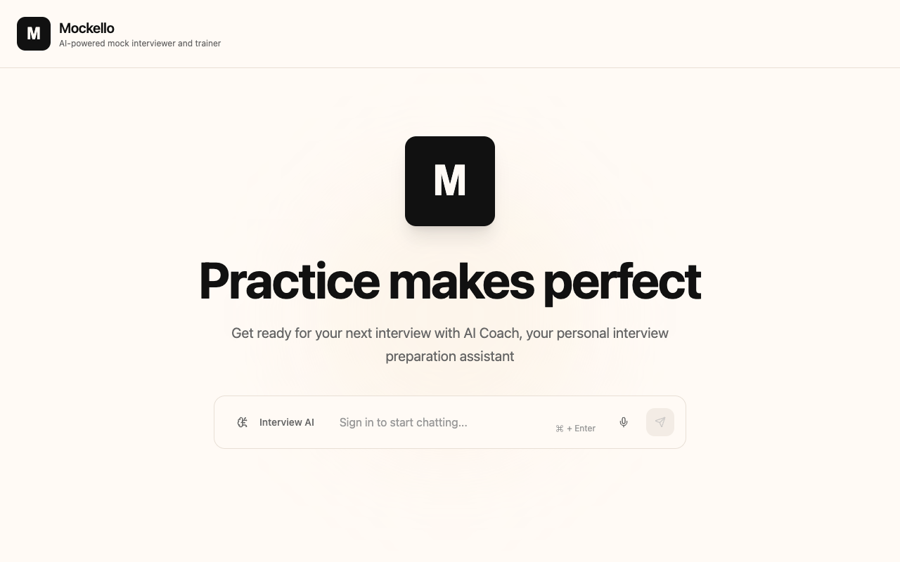 Mockello - A free AI mock interview assistant for college students