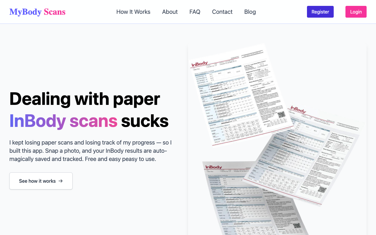 MyBody Scans - Effortlessly track your InBody fitness results with AI