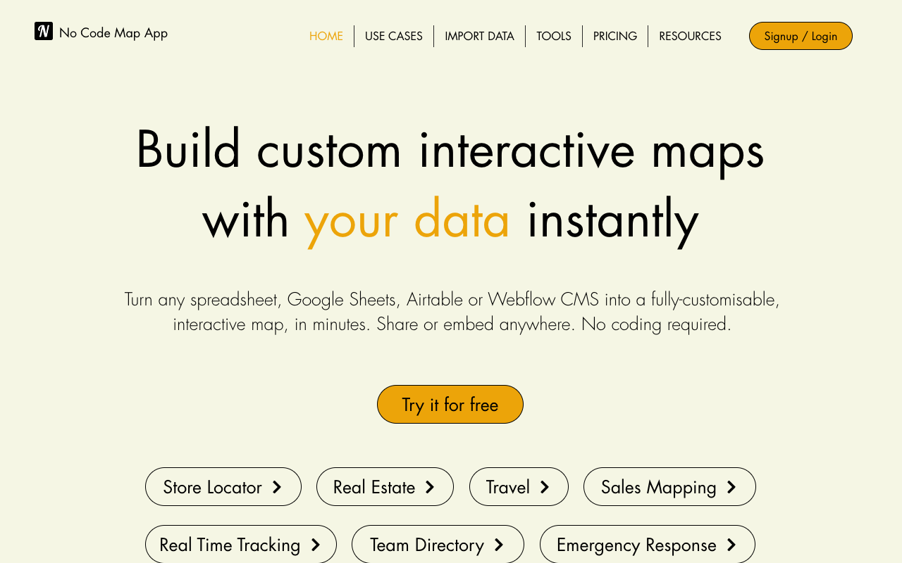 No Code Map App - An AI-enhanced map builder for any industry
