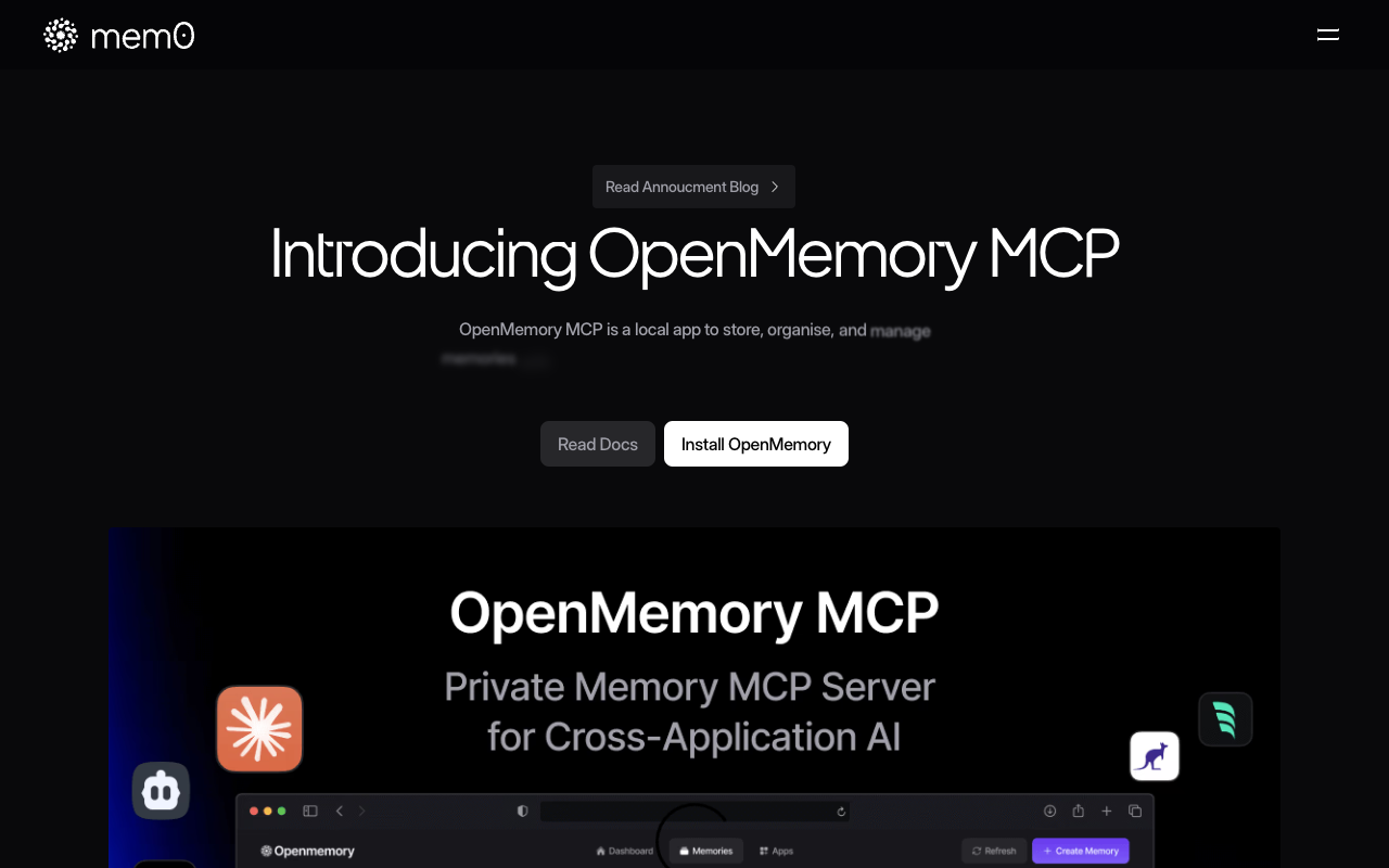 OpenMemory MCP - A private memory service for your AI tools