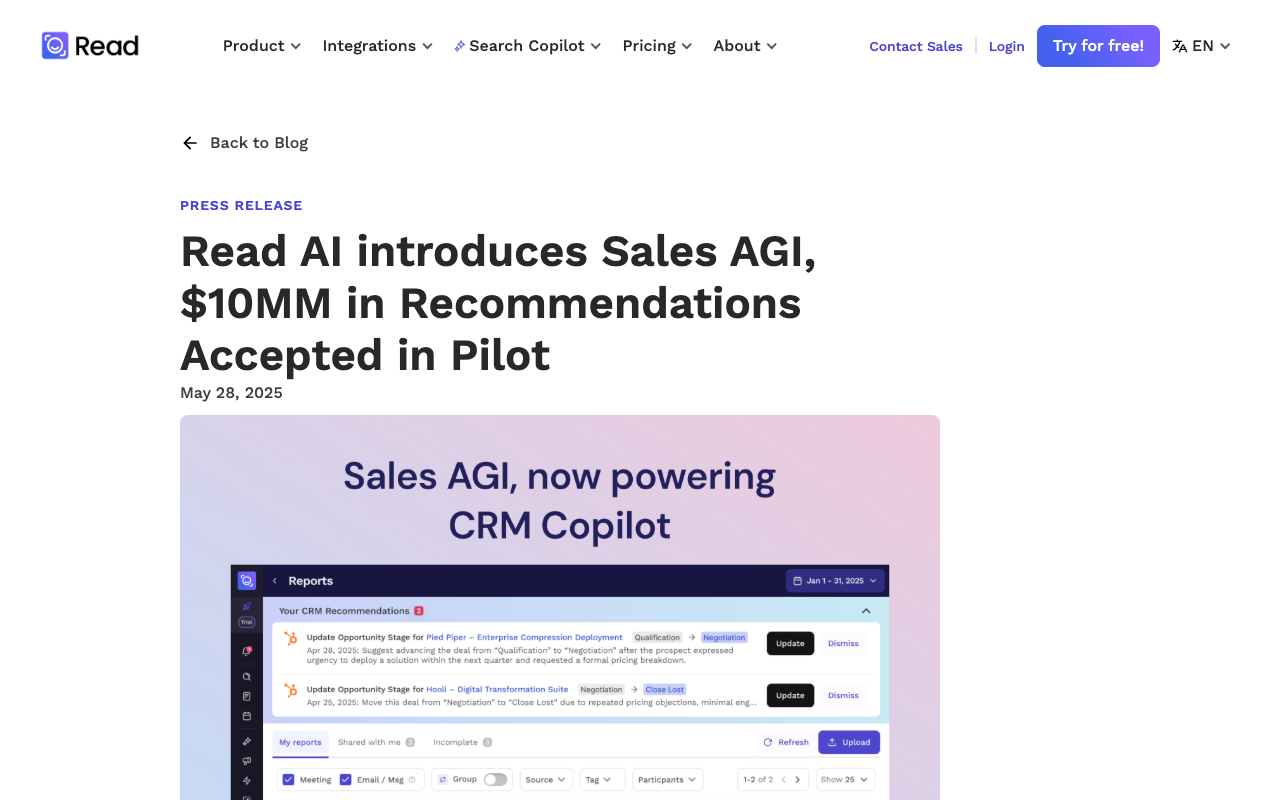 Sales AGI - An AI tool that automates updates in HubSpot and Salesforce
