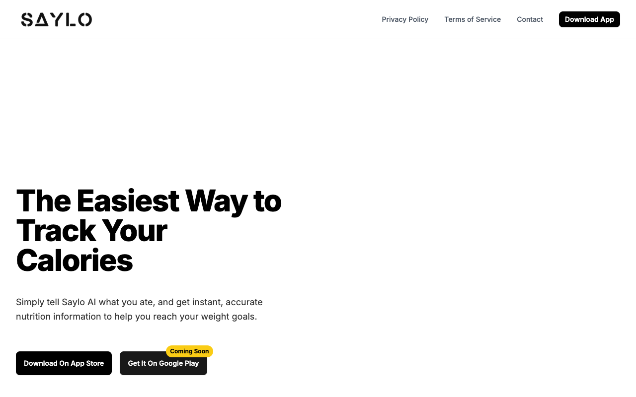 Saylo AI - Just say what you ate and track calories with your voice quickly and accurately!