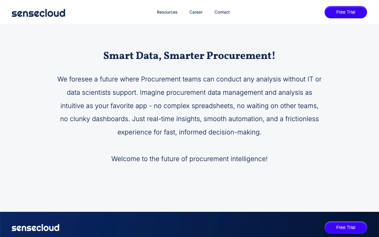 Sensecloud - A self-serve platform for procurement teams to manage data and insights