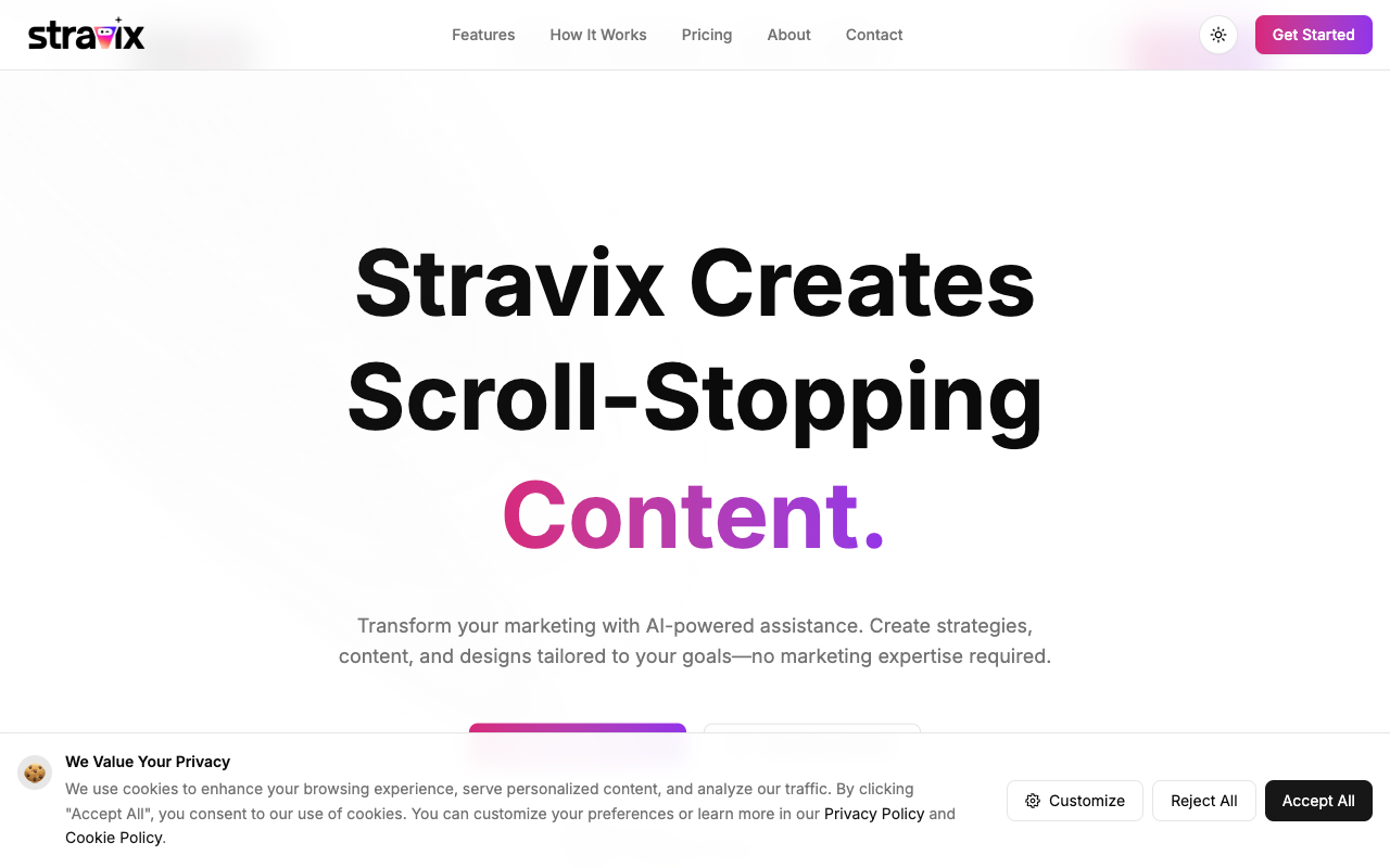 Stravix - Your AI Marketing Assistant for Creating Scroll-Stopping Content AI marketing content-creation