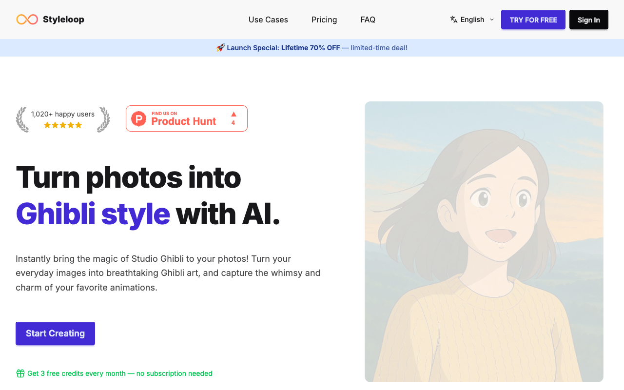 Styleloop - An AI-powered tool that transforms your photos into stunning stylized art