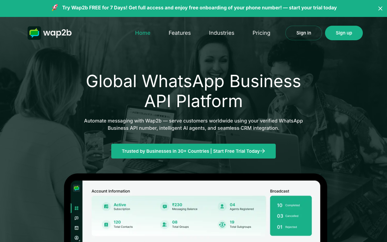 Wap2b - A platform to automate messaging and enhance customer engagement using WhatsApp