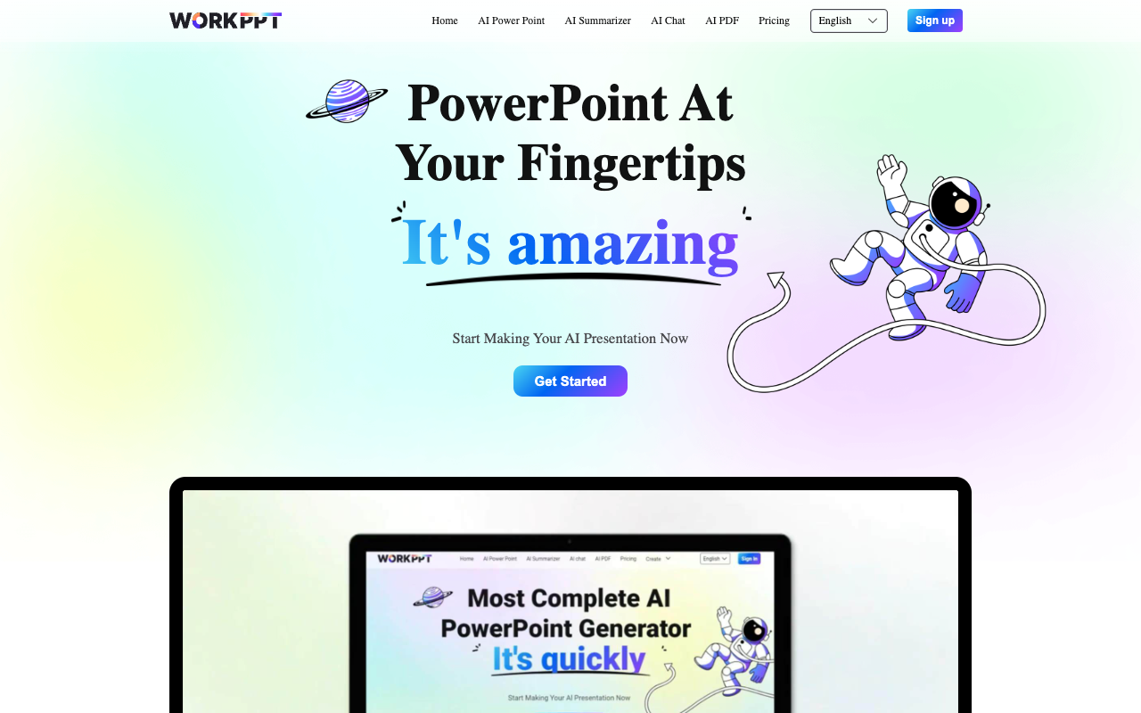 WorkPPT - An AI slide generator that simplifies presentation creation for businesses and educators