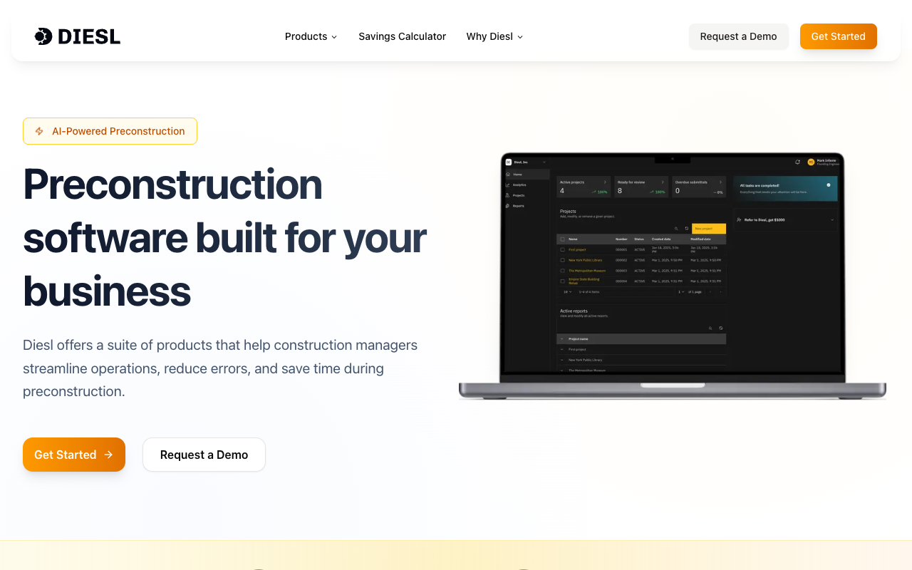 Diesl AI - Automate submittal reviews and enhance construction efficiency
