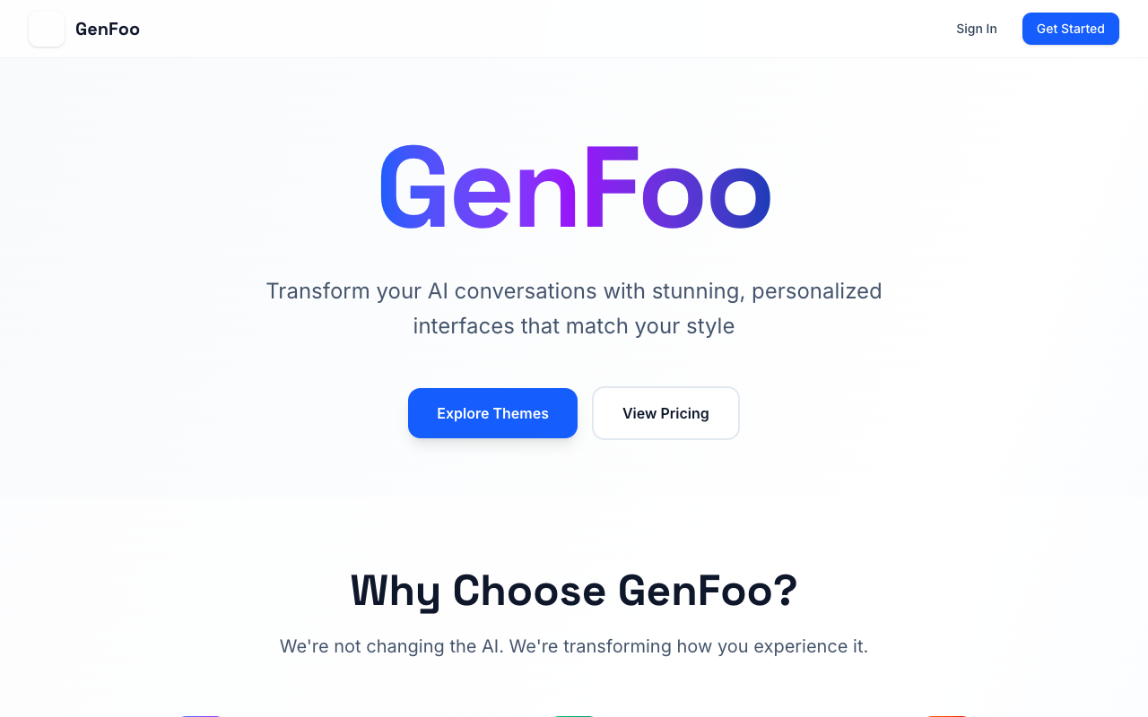 GenFoo - A suite of AI chatbot skins for personalized conversations