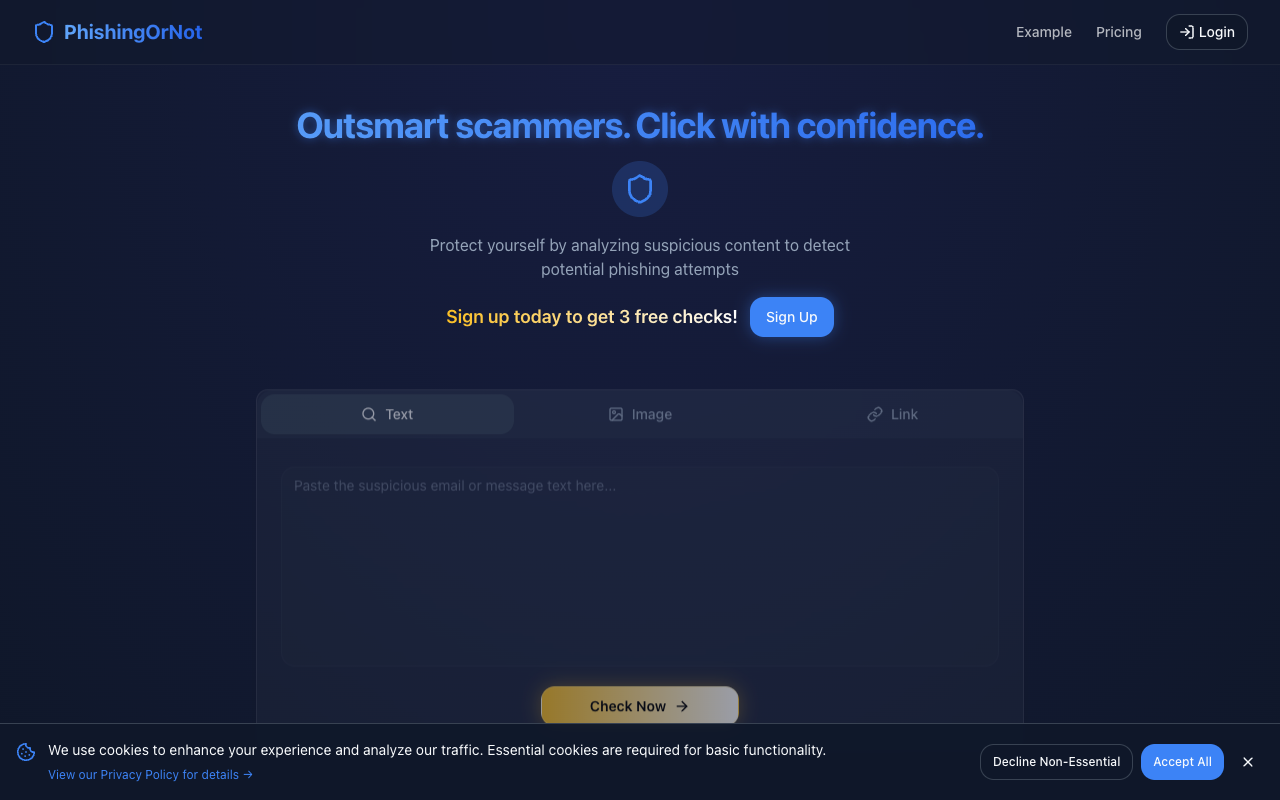 PhishingOrNot - A smart AI tool to help you avoid online scams