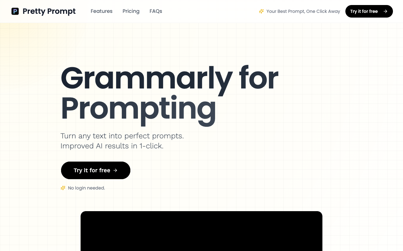 Pretty Prompt - A tool to transform your text into perfect AI prompts AI prompts writing