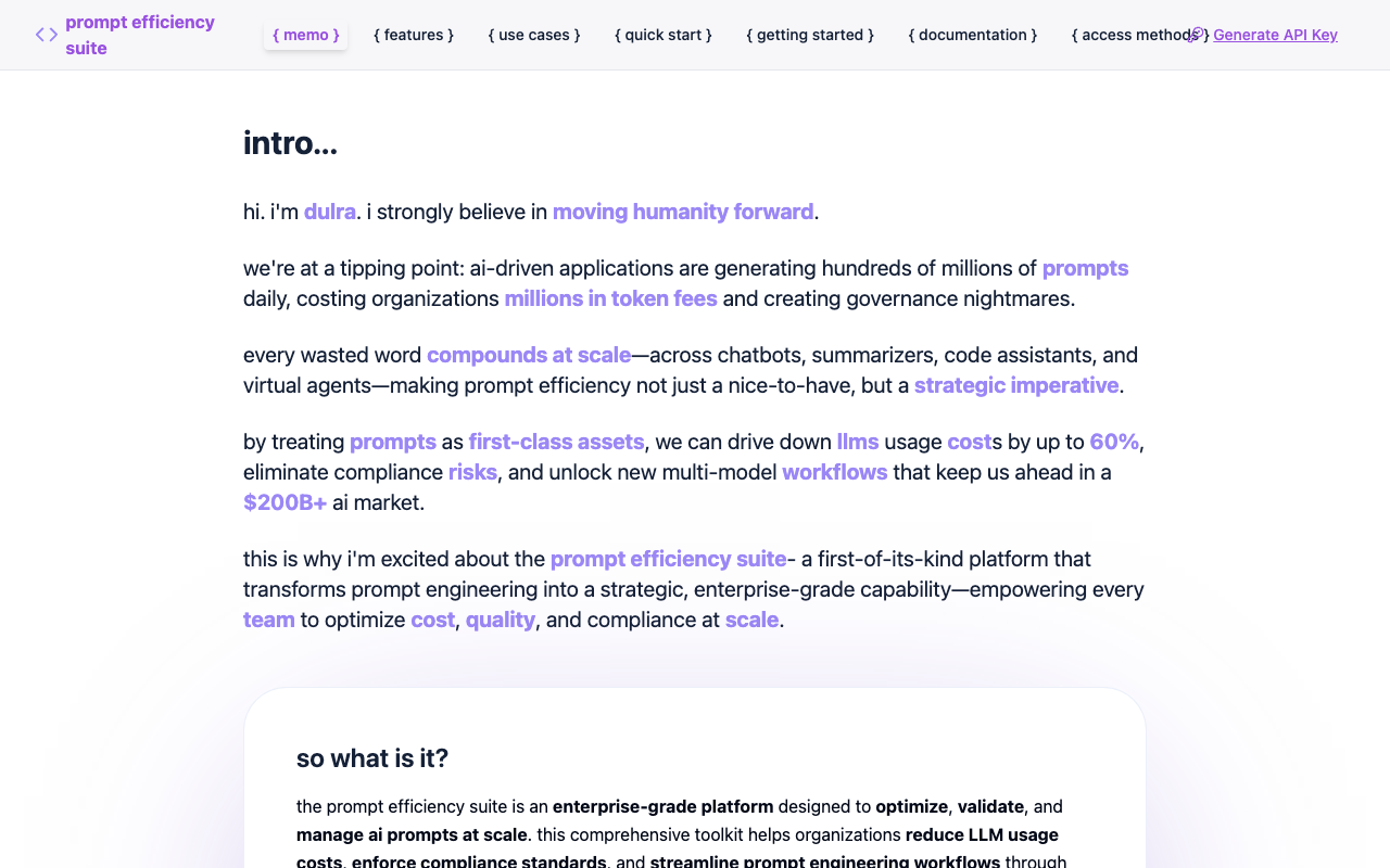 Prompt Efficiency Suite - A full-stack tool to optimize and analyze LLM prompts