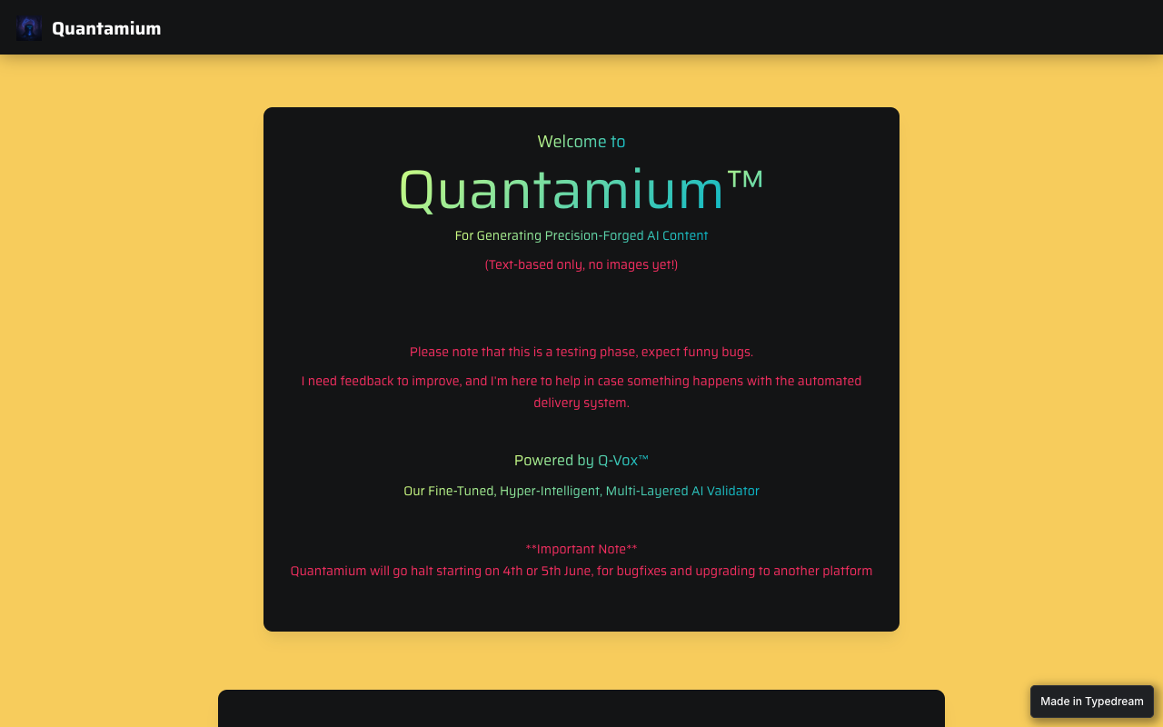 Quantamium™ - A magical AI system for creating custom content effortlessly