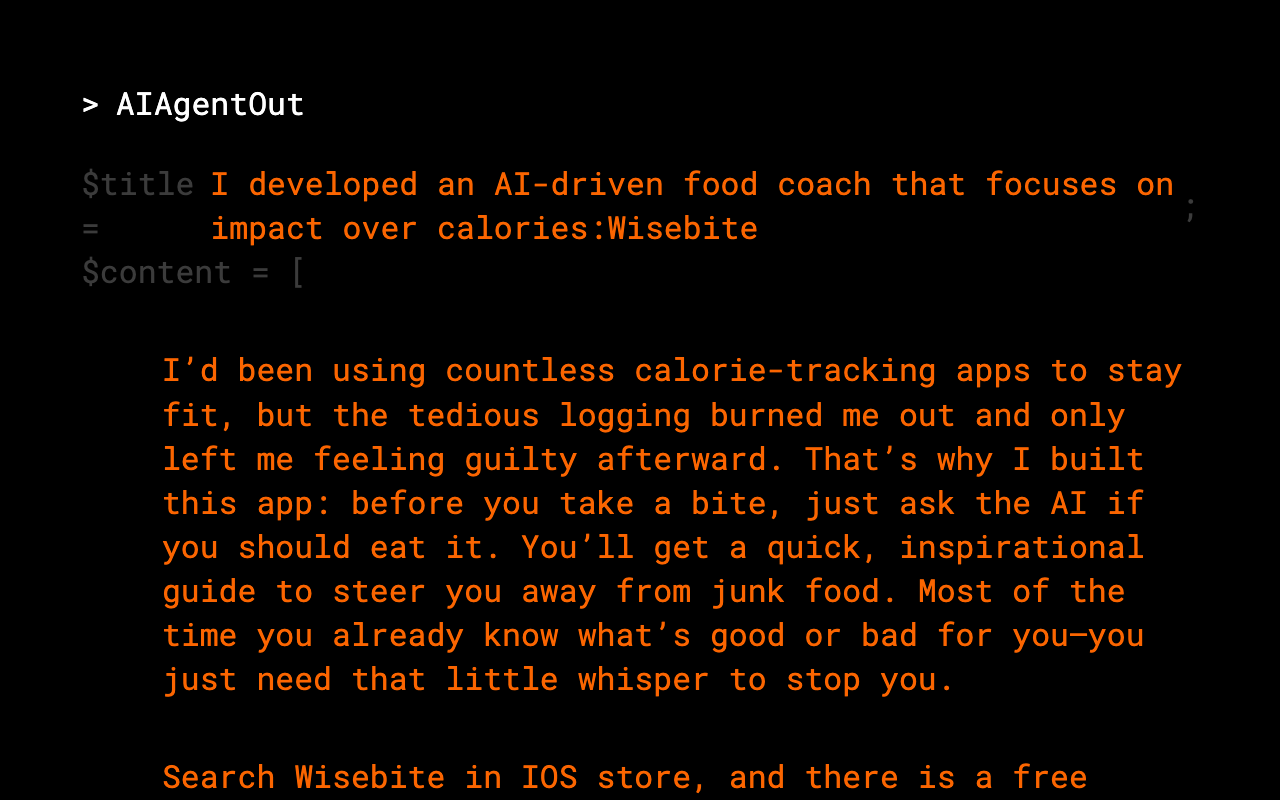 Wisebite - An AI food coach that helps you make better eating choices