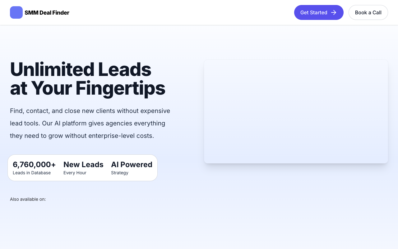 SMM Deal Finder - An AI platform for finding and closing new clients effortlessly