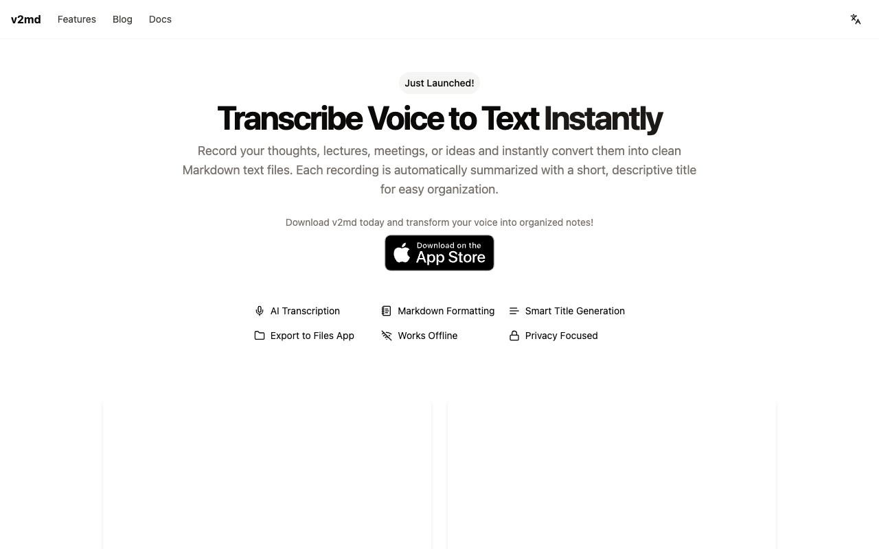 v2md - An iOS app that transforms your voice into organized Markdown notes