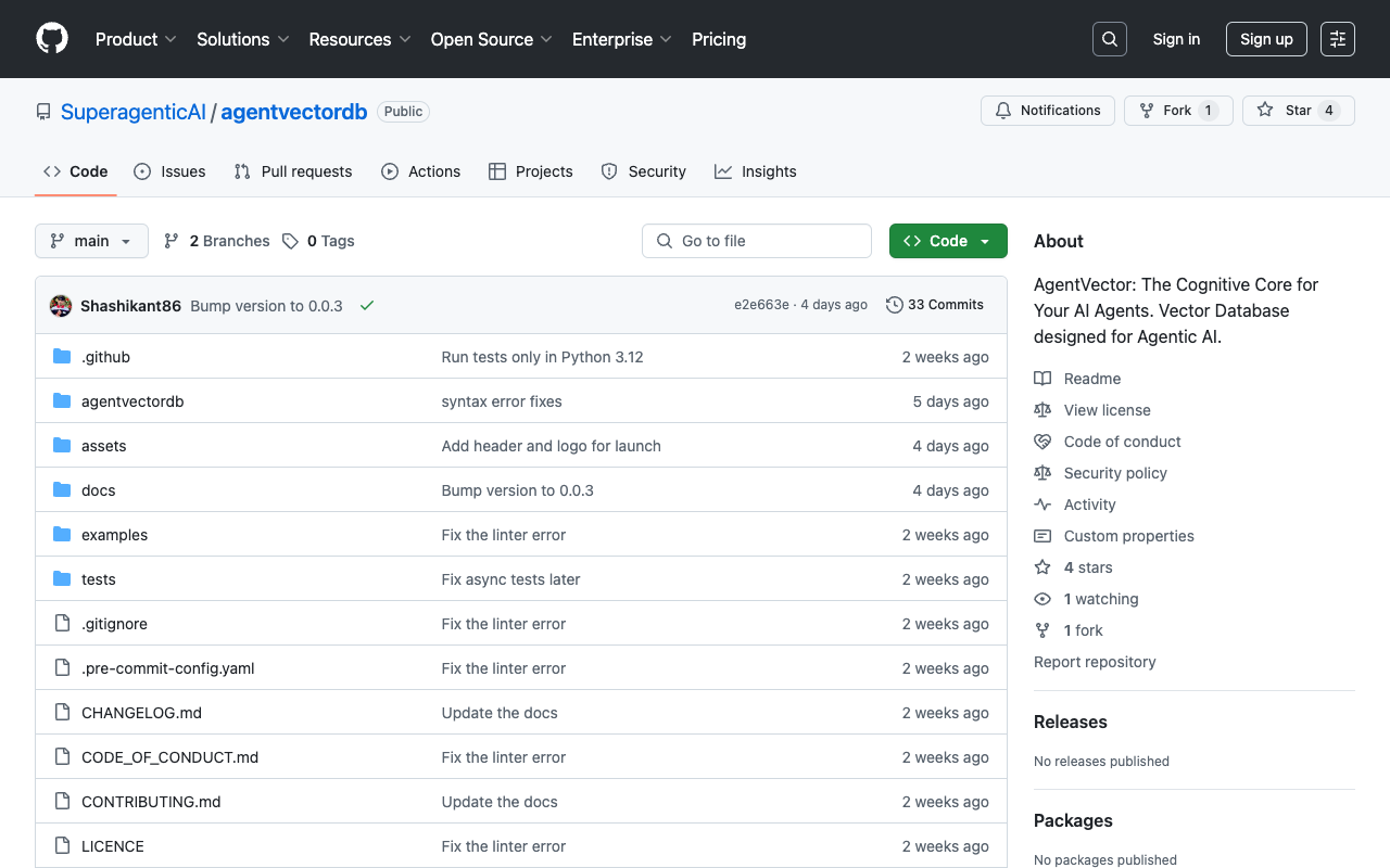 AgentVectorDB - The Cognitive Core for Your AI Agents