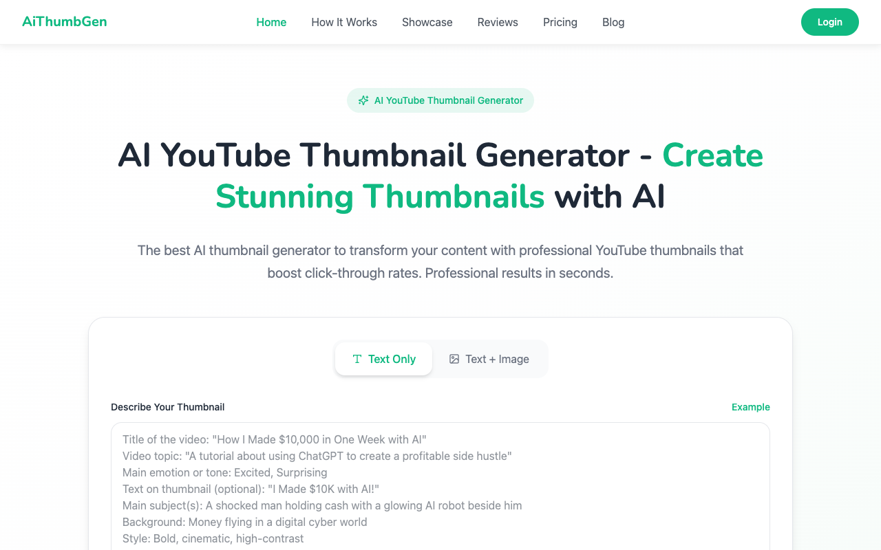 AI Thumbnail Generator - Create Stunning YouTube Thumbnails in Seconds