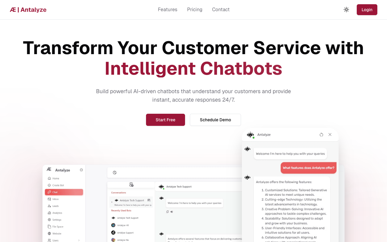 Antalyze - Transform Your Customer Service with Intelligent Chatbots