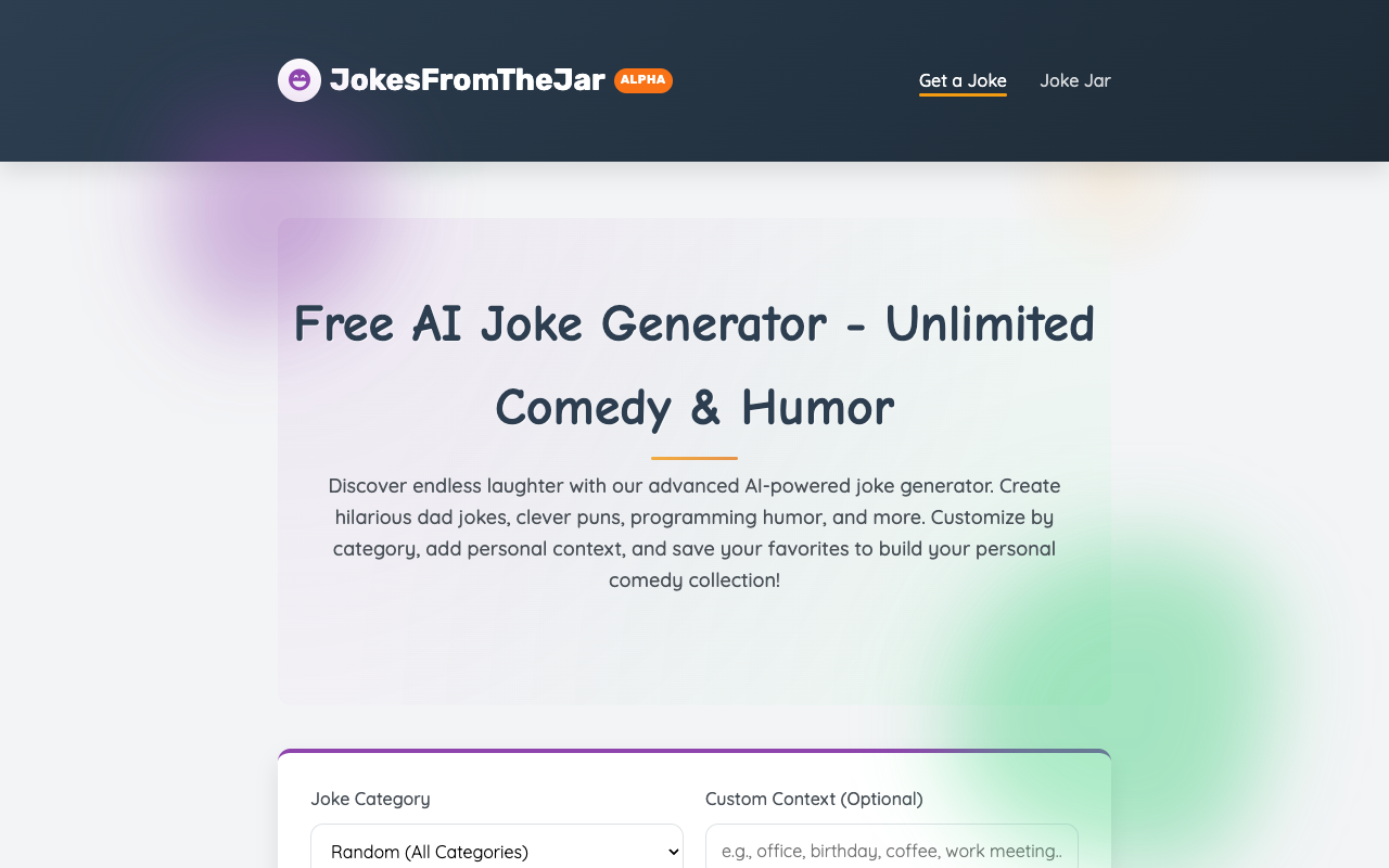 Jokes from the Jar - An AI-powered joke generator for endless laughter