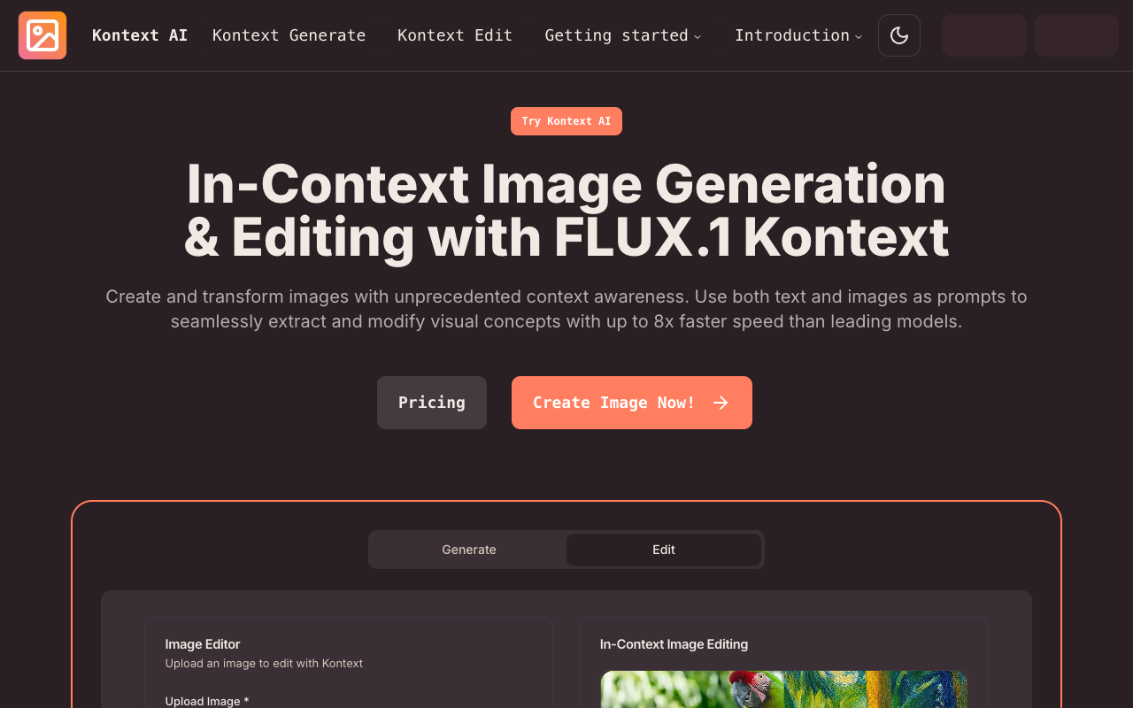 Kontext AI - An innovative tool for image generation and editing with exceptional context awareness