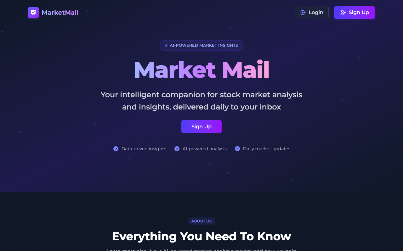 MarketMail - An AI-powered newsletter that analyzes the stock market and sends daily updates