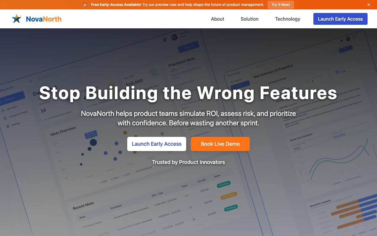 NovaNorth - Quickly assess your product's ROI and prioritize effectively