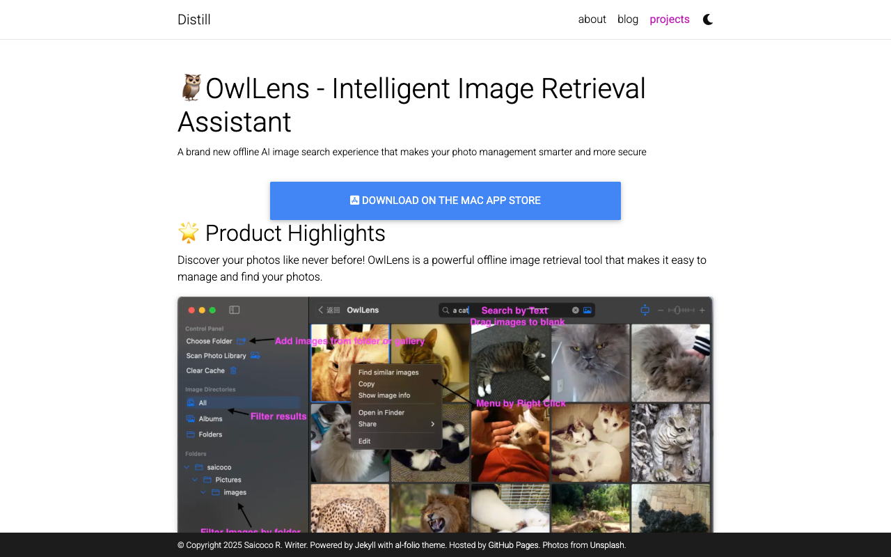 OwlLens - An intelligent offline image retrieval assistant for managing your photos
