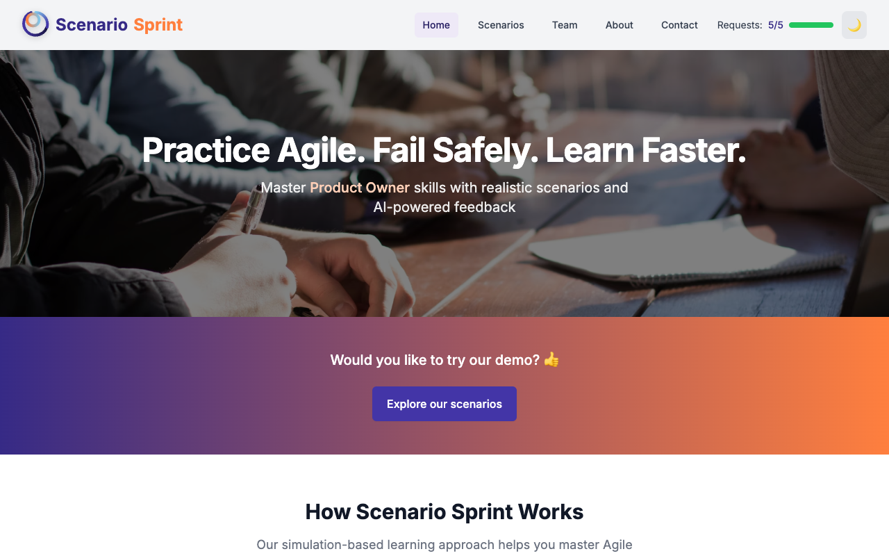Scenario Sprint - An interactive platform to master Agile methodologies through simulations