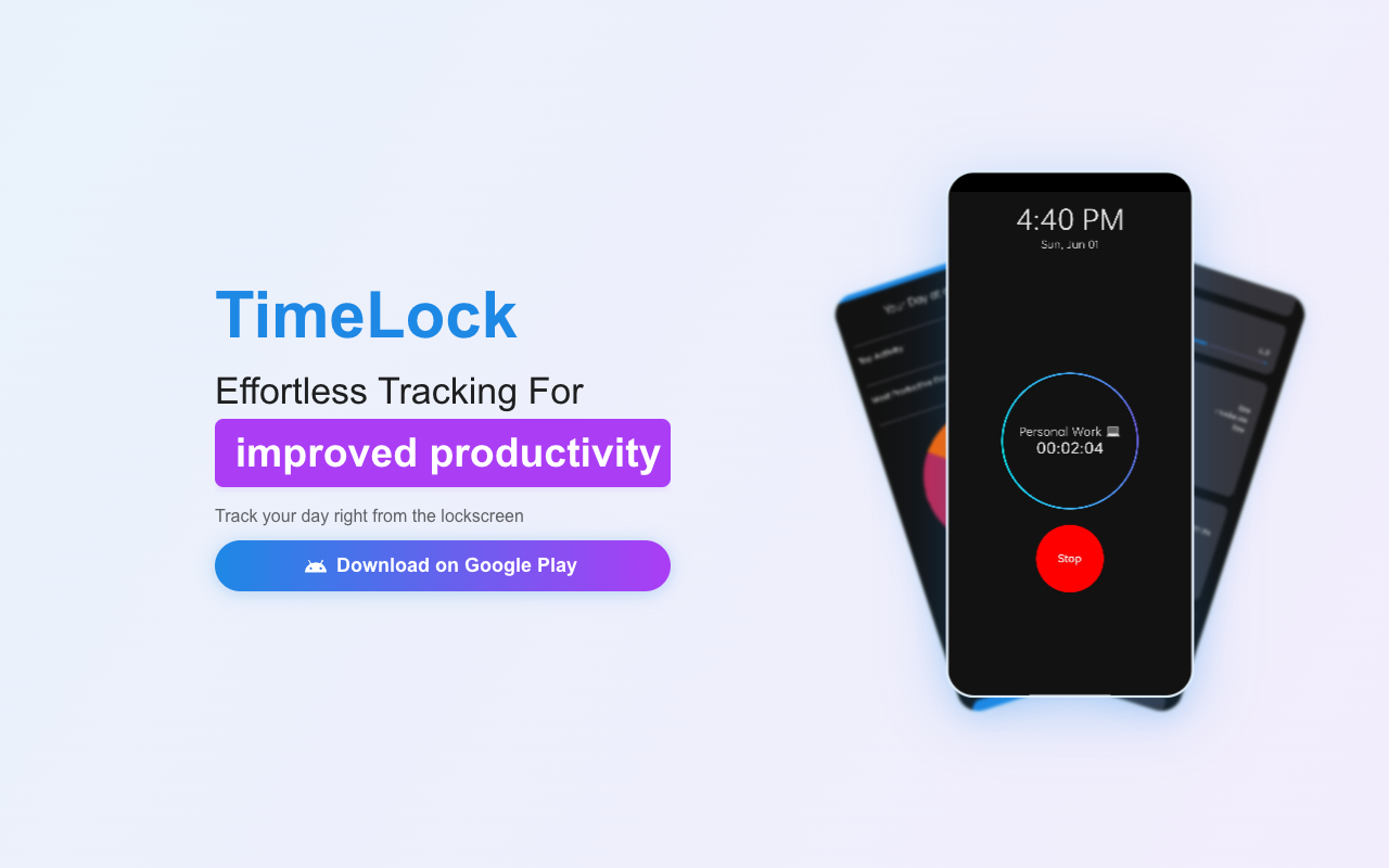TimeLock - Effortless time tracking with AI insights for better productivity