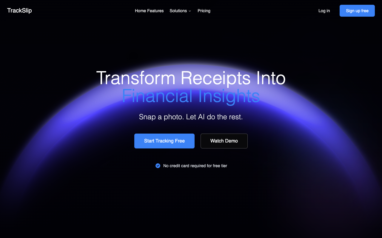 TrackSlip - An AI-powered receipt scanner that transforms receipts into financial insights