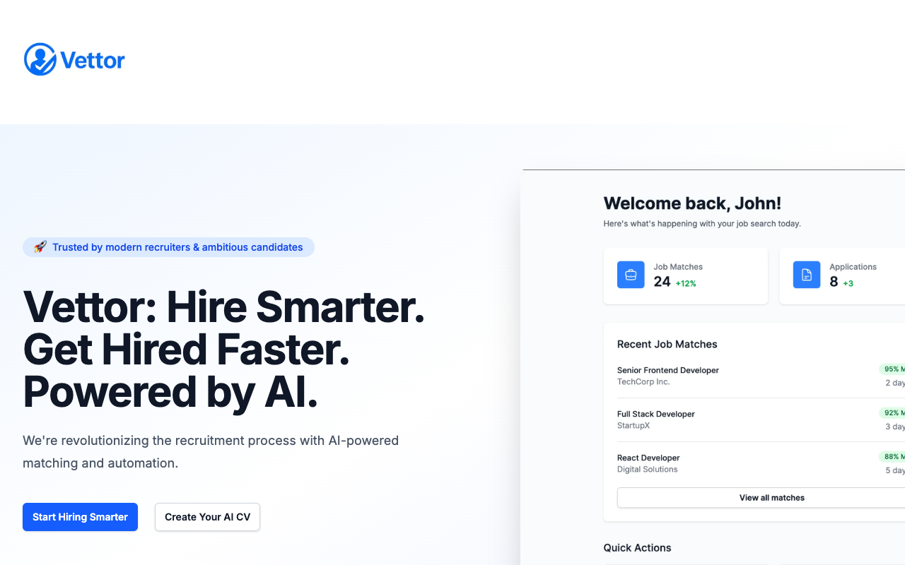 Vettor - An AI-powered recruitment platform that transforms your hiring process