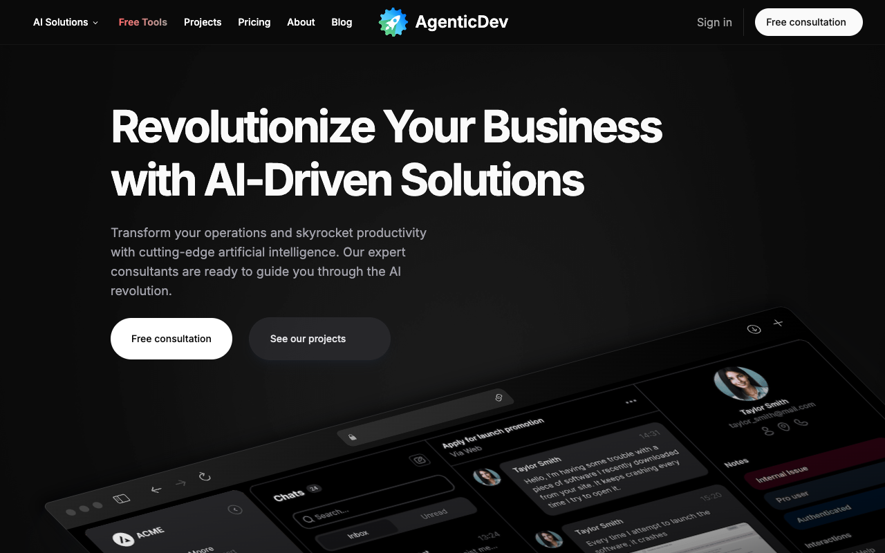 AgenticDev - Revolutionize your business with AI-driven solutions