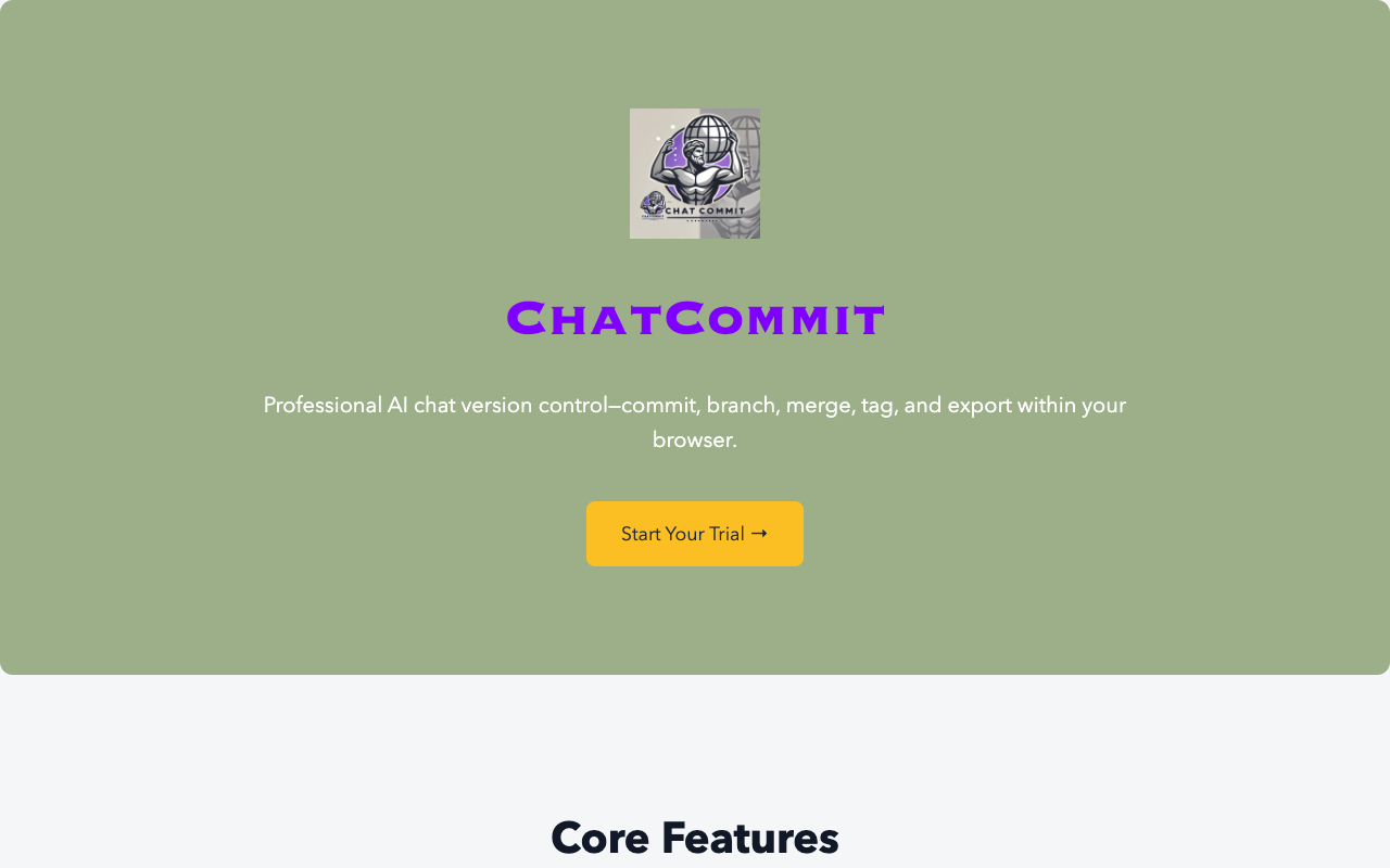 ChatCommit - Professional AI chat version control that helps you commit, branch, and merge conversations