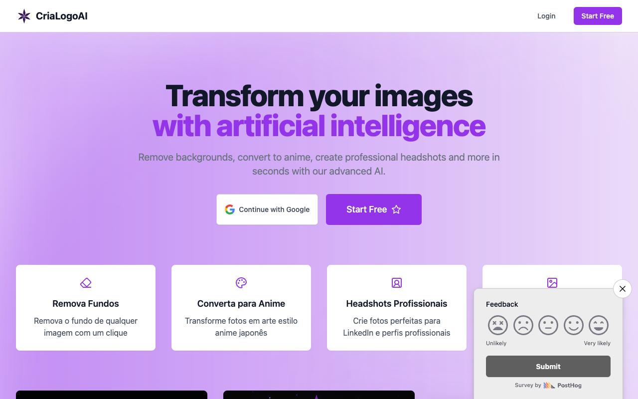 CriaLogoAI - An AI tool that transforms images into art and logos