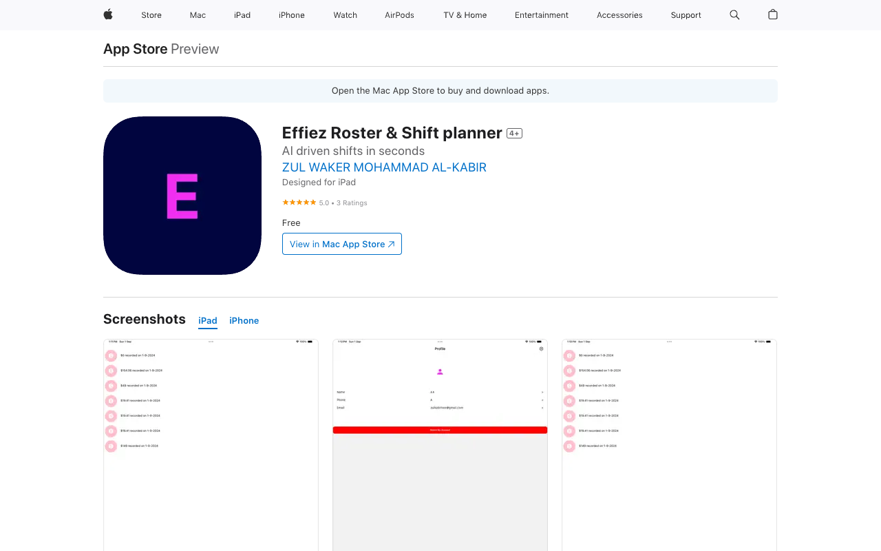 Effiez beta - An AI-driven roster and shift planner for efficient management