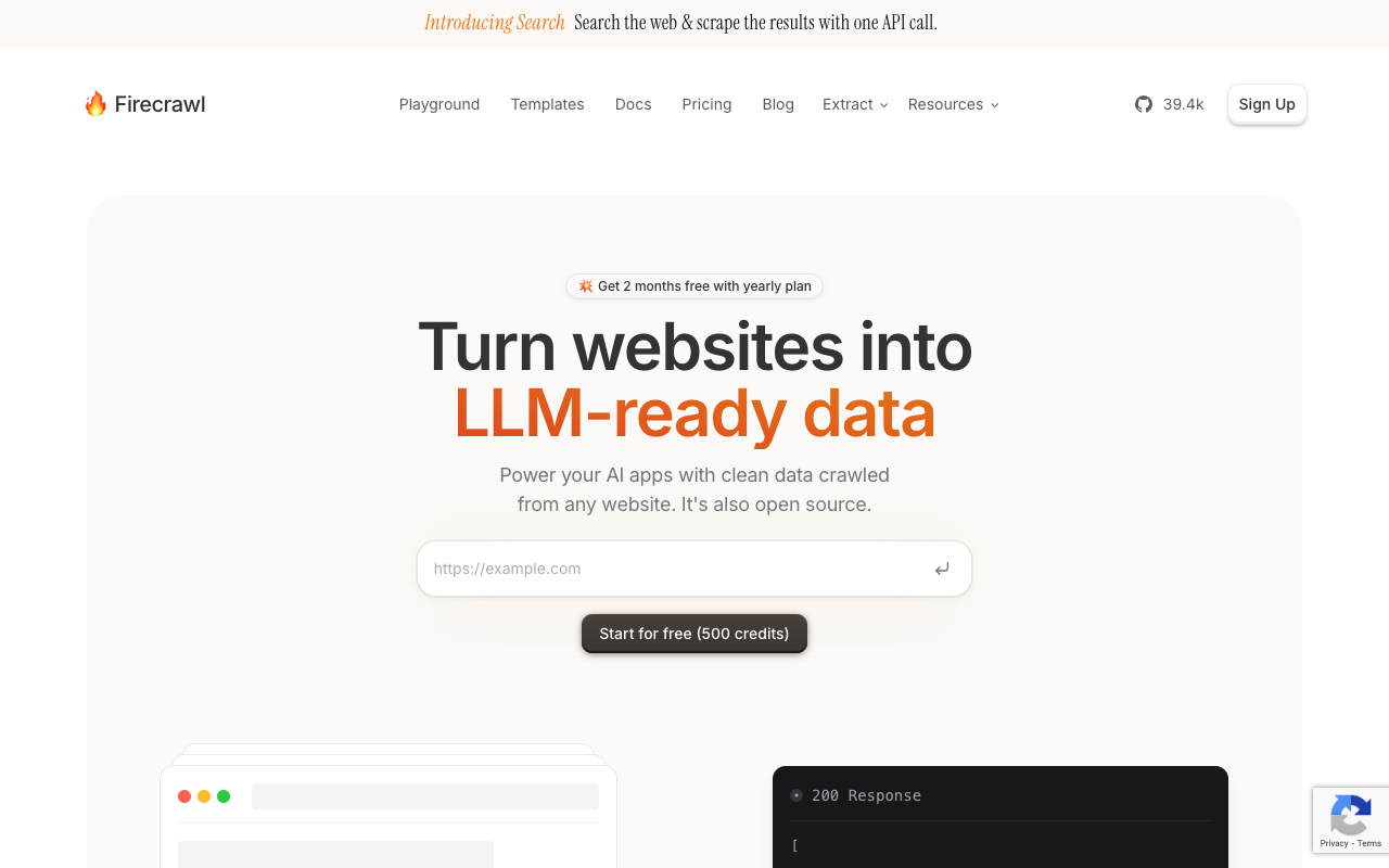Firecrawl - Turn entire websites into LLM-ready data with ease