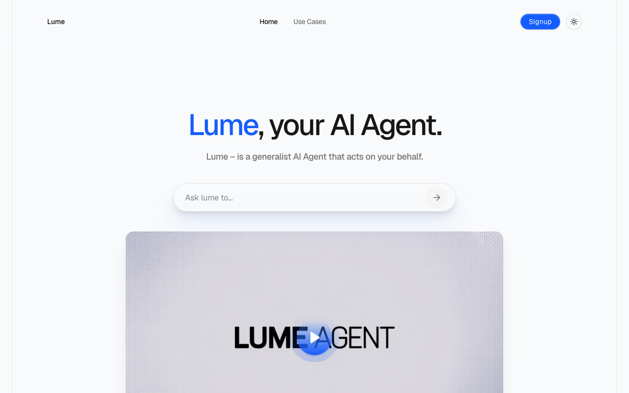 Lume - Your AI super-agent that can act FOR you
