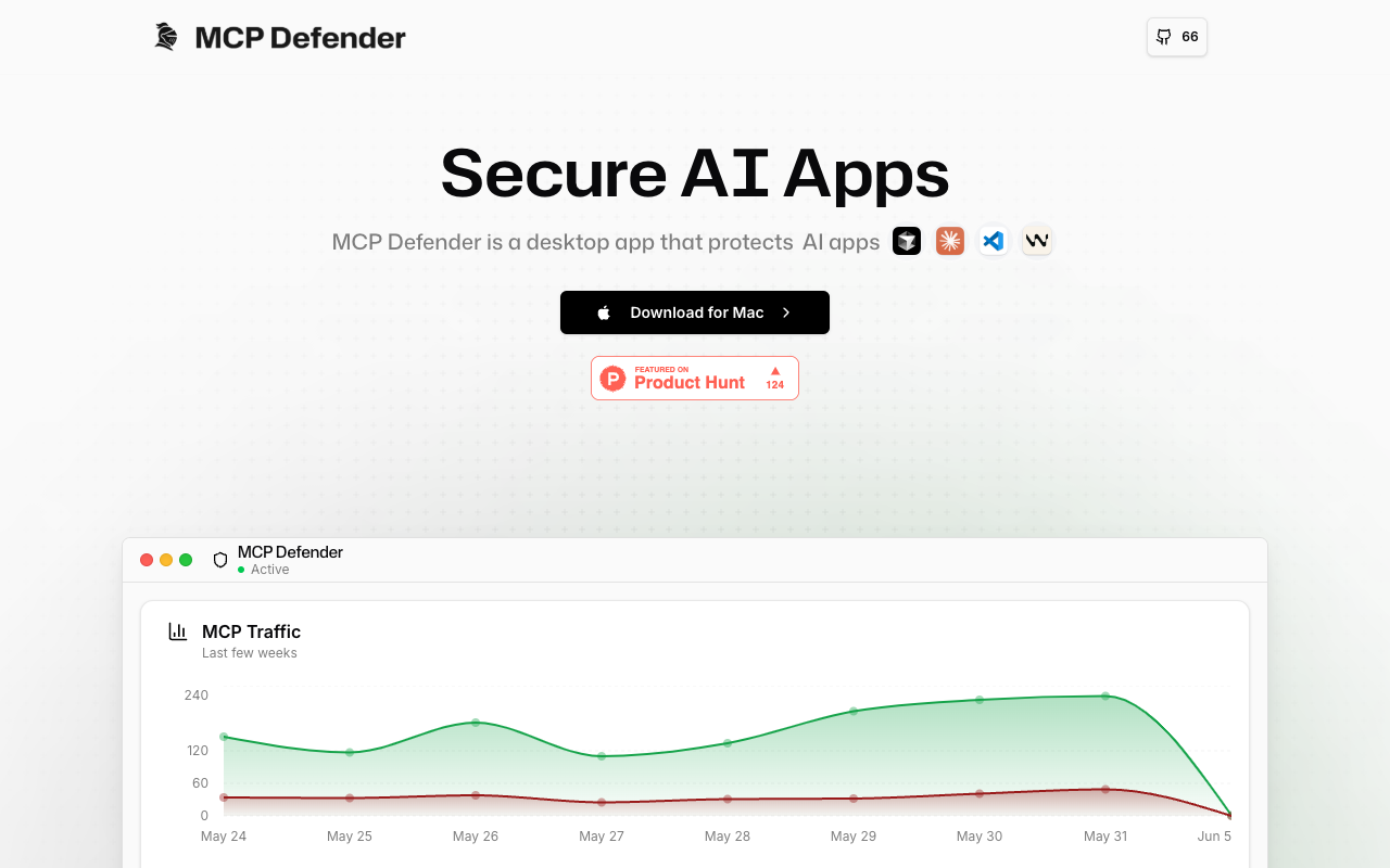 MCP Defender - Automatically protects AI applications like Cursor from malicious attacks
