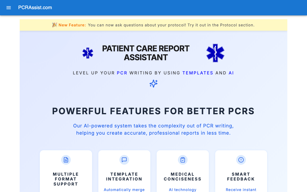 PCRAssist - An AI-powered assistant for writing better Patient Care Reports