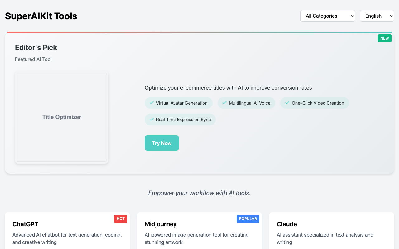 SuperAIKit - A collection of vetted AI tools to enhance your workflow