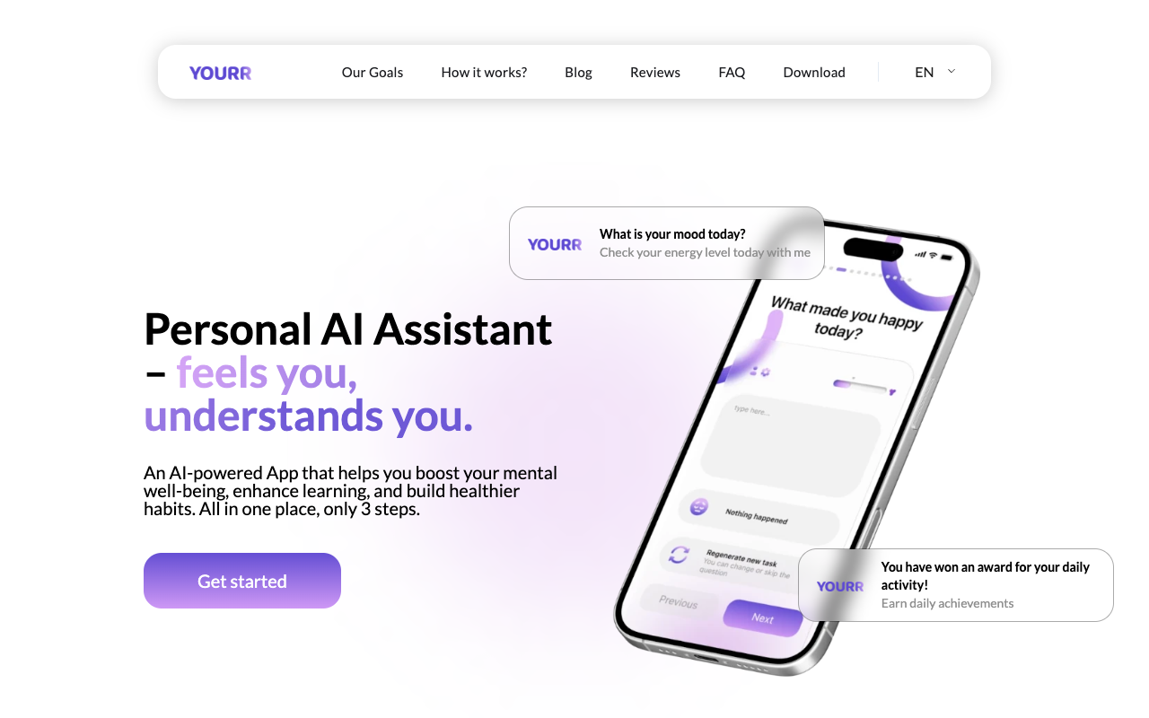 Yourr - Your AI companion for a healthier mind and better habits