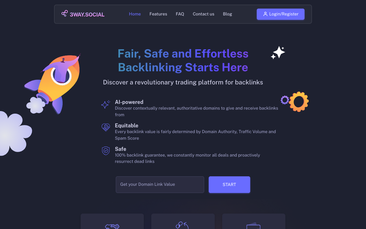 3way.Social - An AI-powered platform for discovering high-quality backlinks