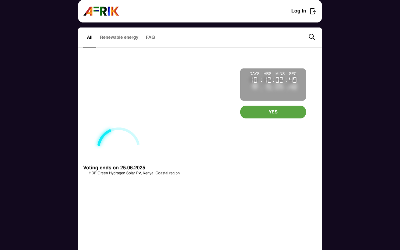 Afrik Digital Voting Platform - A digital platform for global voting on energy projects