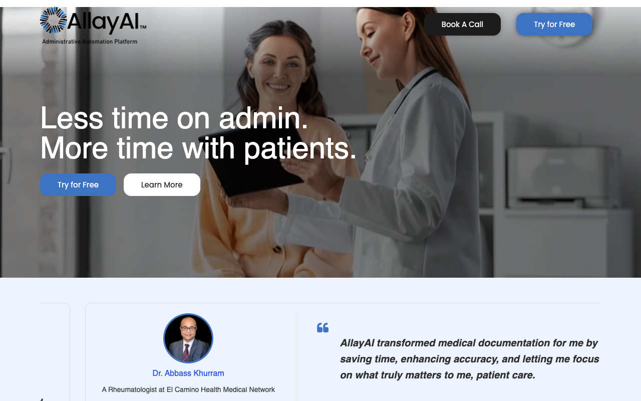 AllayAI - An AI-powered medical scribe software that helps doctors focus more on patient care