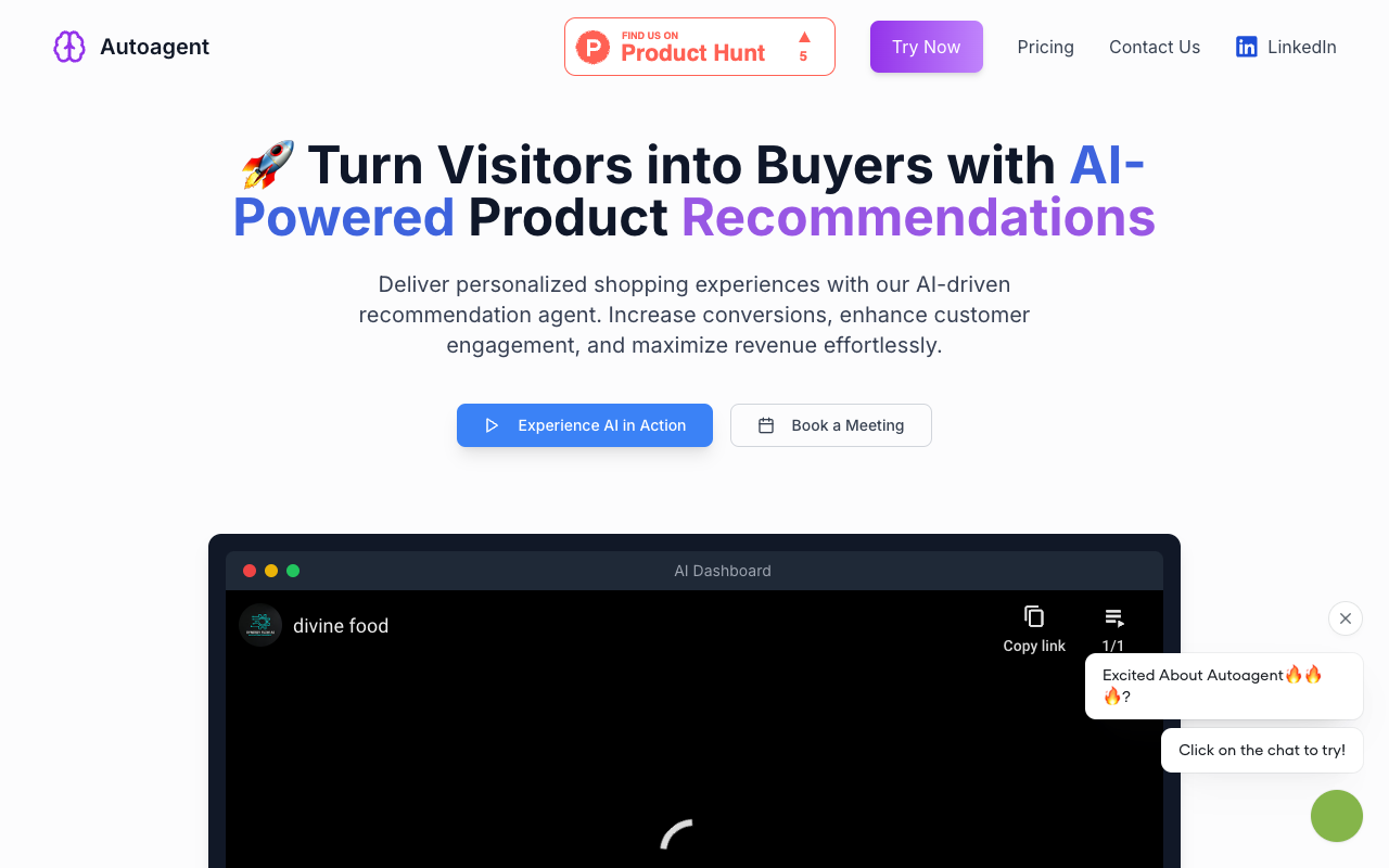 Autoagent - An AI assistant that helps D2C brands increase sales and conversions